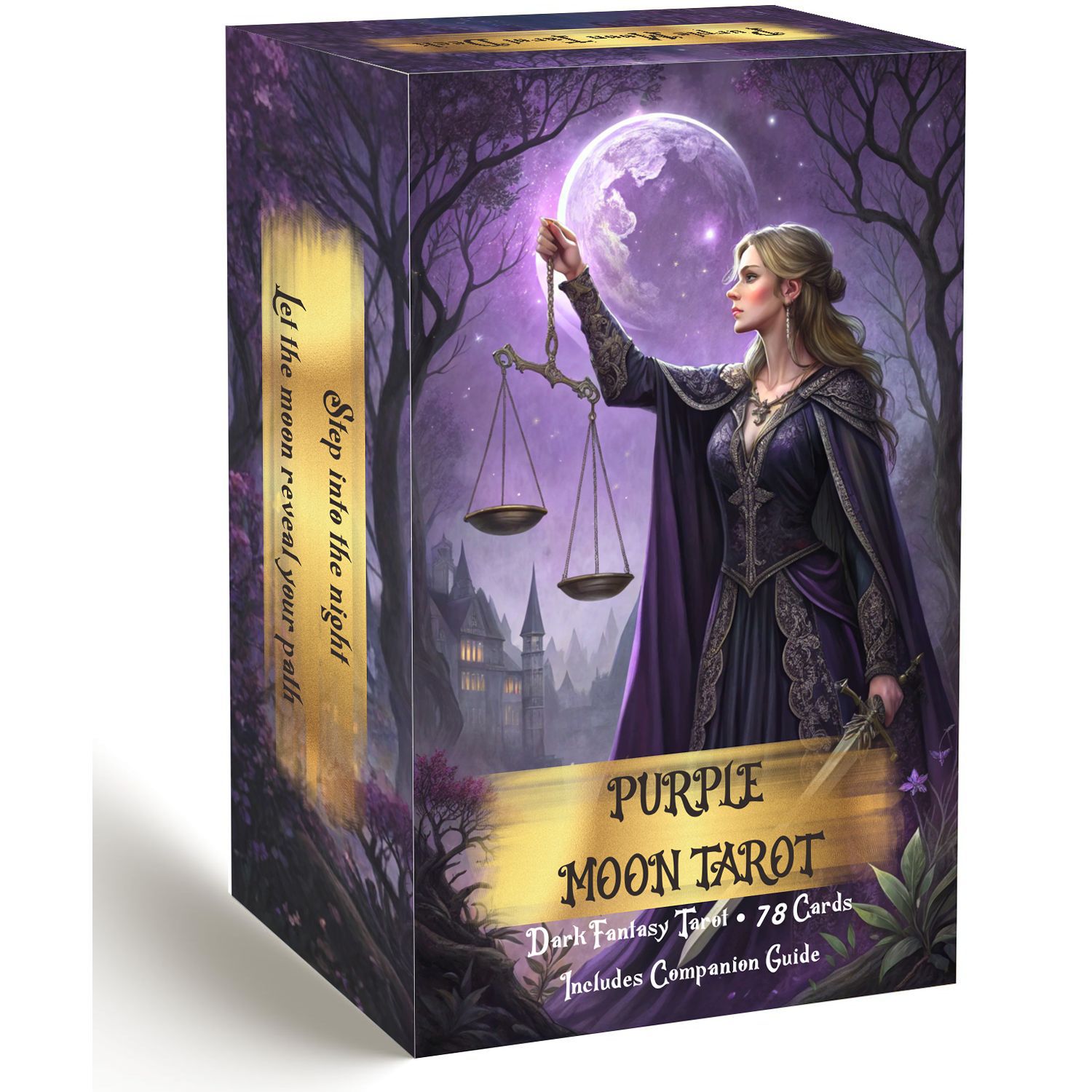ชุดไพ่ทาโรต์มูนสีม่วงพร้อมคู่ม - Tarot Cards Deck With Guidebook บทวิจารณ์และราคา